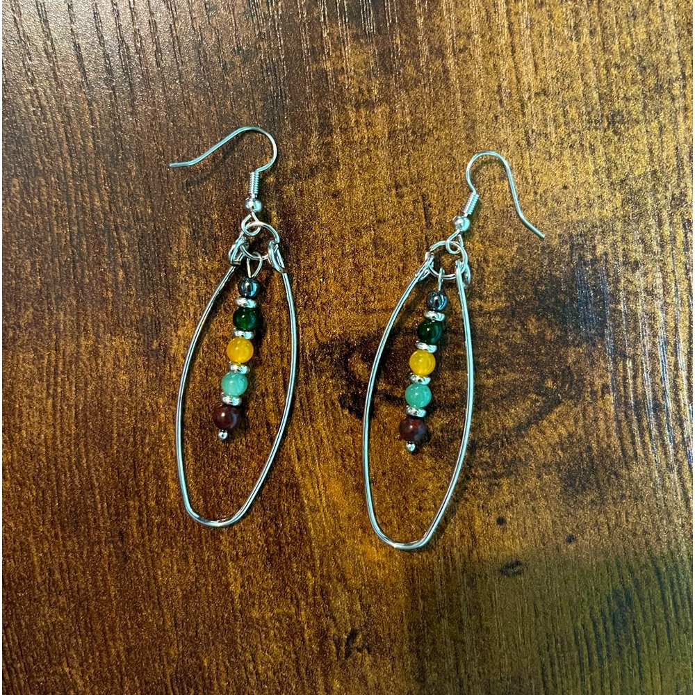 Colorful Hollow Long Droplet Shape Beads Retro Bohemian Style
